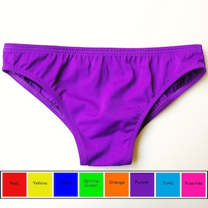 Mens Low Rise Swim Brief Swimsuit in Turquoise, Yellow, Blue, Red, Orange, Purple, Green, Fuschia