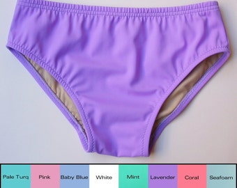 Mens Swim Brief Swimsuit in Lavender, Pink, Turquoise, Mint Green, Coral, White, Baby Blue