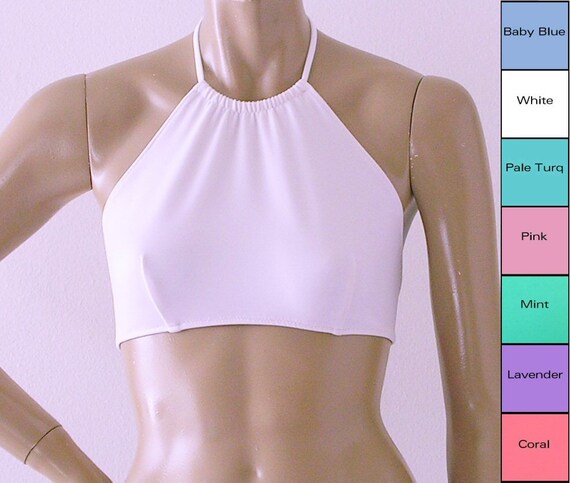 white high neck halter top