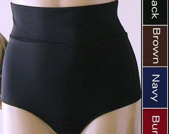 Ultra High Waist Bikinihöschen in Schwarz, Navy, Burgund oder Braun in S-M-L-XL