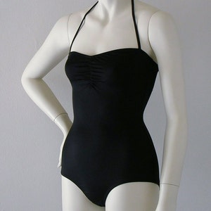 Black Retro One Piece Swimsuit Made to Order image 1