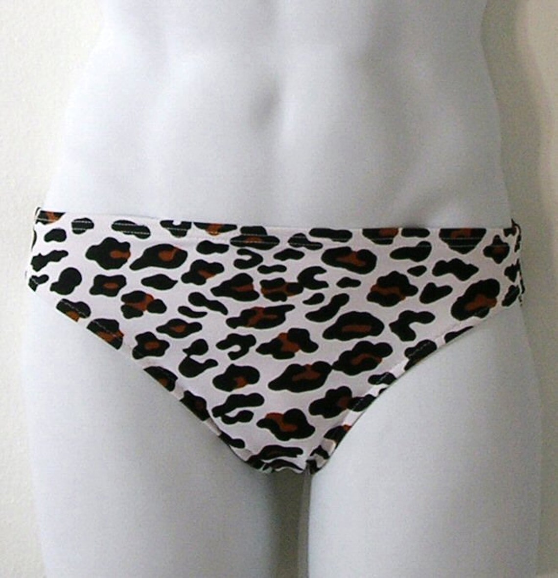 Mens Low Rise Brief Swimsuit in White Leopard Print | Etsy