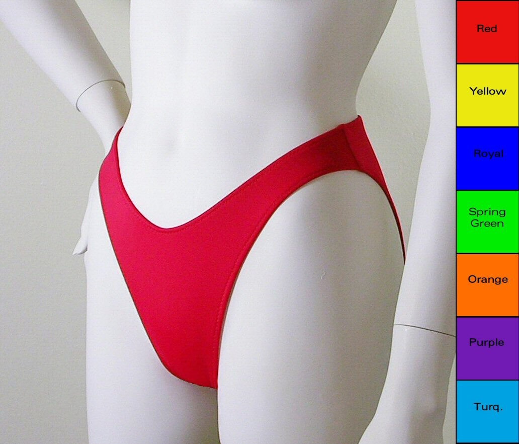 Jaren '80 90 High Leg Bikini Bottom met 