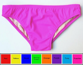 Mens Low Rise Brief Swimsuit in Red, Yellow, Blue, Green, Orange, Purple, Turquoise, Fuschia