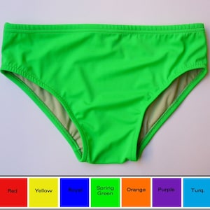 Mens Swim Brief Swimsuit in Green, Blue, Red, Purple, Turquoise, Yellow, Orange, Fuschia