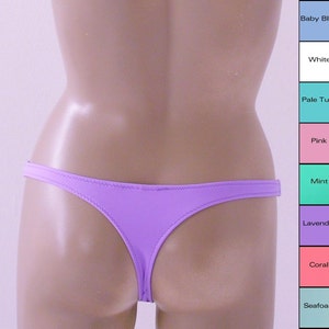 Thong Bikini Bottom in White, Pink, Lavender, Turquoise, Mint, Baby Blue, Coral