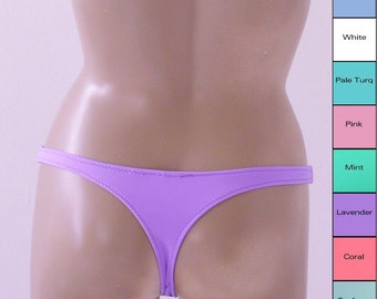 Thong Bikini Bottom in White, Pink, Lavender, Turquoise, Mint, Baby Blue, Coral