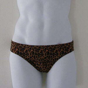 Hombre Brown Leopard Low Rise Swim Brief Swimuit imagen 2