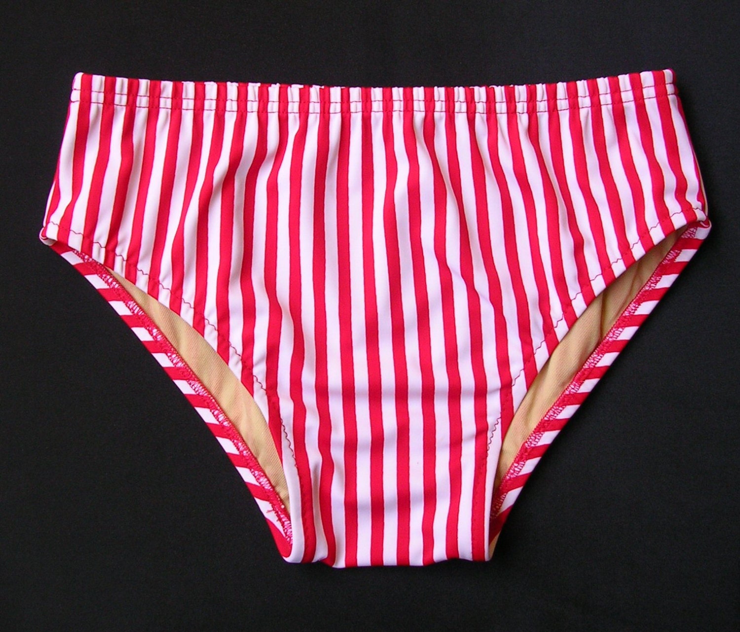 Mens Swim Brief Swimsuit in Red and White Candy Stripe Etsy