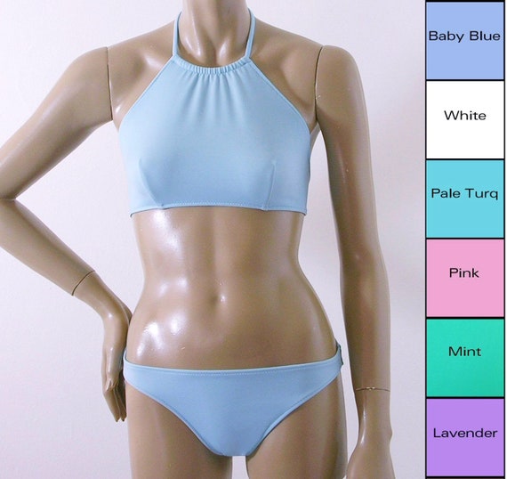 high neck halter bikini