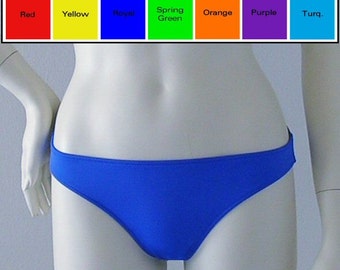 Full Coverage Bikini Bottom in Royal Blue, Red, Purple, Orange, Turquoise, Yellow, Green, Fuschia