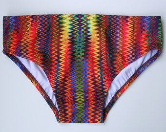 Mens Swim Brief Swimsuit in Regular or Low Rise in Sizzle Print