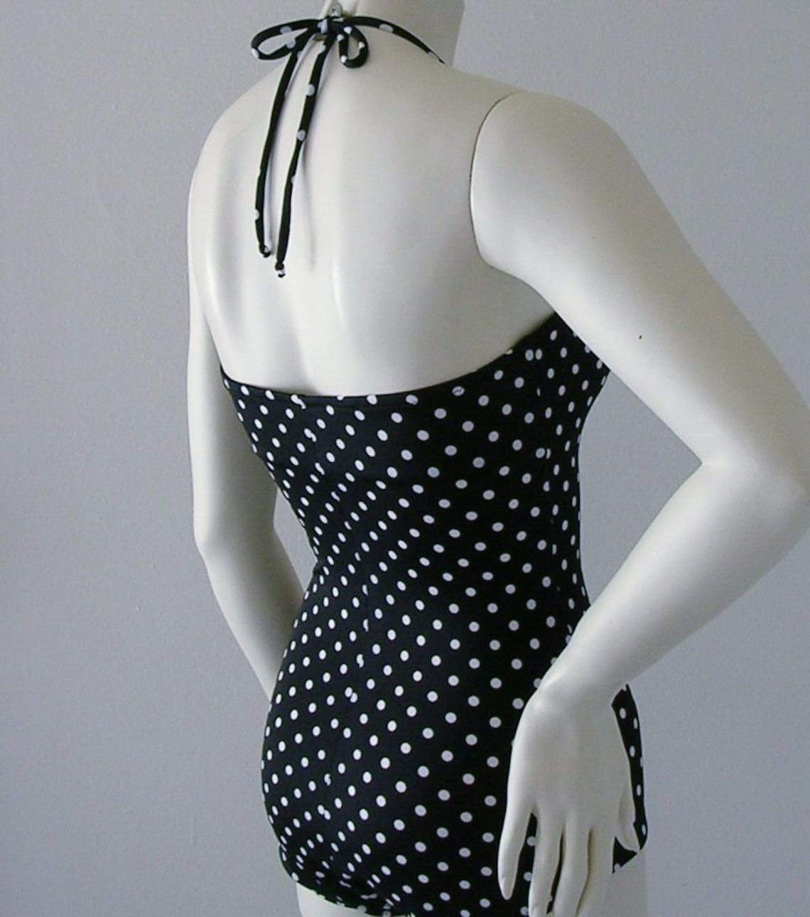 Retro French Polka Dot One Piece Swimsuit main image 0