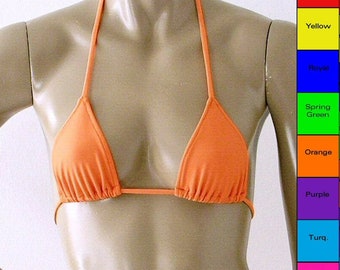 Triangle Bikini Top in Red, Royal Blue, Purple, Orange, Green, Yellow, Fuschia and Turquoise Sizes to DD