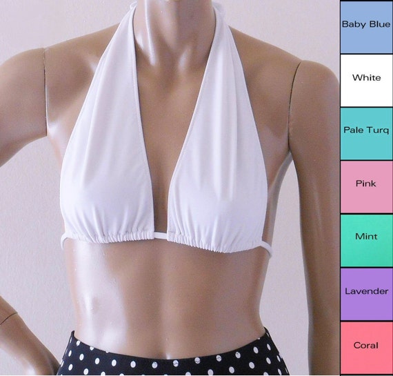 white halter swim top