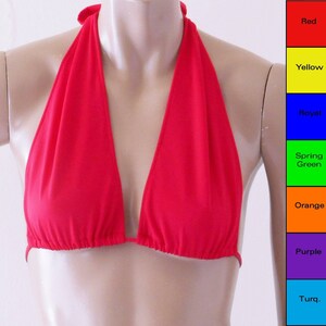Retro Marilyn Halter Bikini Top in Red, Yellow, Blue, Green, Orange, Purple, Turquoise, Fuschia