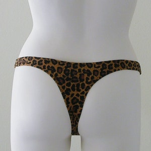 Thong Bikini Bottom in Brown Leopard in S-M-L-XL