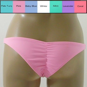 Scrunch Butt Brazilian Bikini Bottom in White, Pink, Lavender, Turquoise, Mint, Baby Blue, Coral in S M L XL
