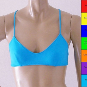 Cross Back Ballet Bikini Top in Red, Turquoise, Royal Blue, Orange, Yellow, Green, Fuschia, or Purple