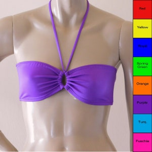 Keyhole Bandeau Bikini Top in Red, Yellow, Blue, Green, Orange, Fuschia, Purple, Turquoise