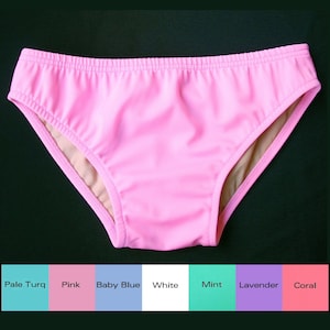 Mens Low Rise Swim Brief Swimsuit in Lavender, Pink, Coral, Mint, Turquoise, Baby Blue, White
