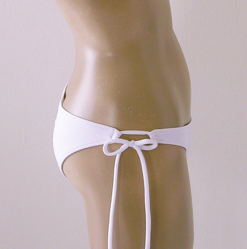 Coral Mint Green Scrunch Butt Brazilian Tie Bikini Bottom in White Turquoise Lavender Pink Baby Blue