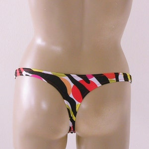 Brazilian Thong Bikini Bottom in Miro Zebra Print in S-M-L-XL