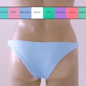 Brazilian Bikini Bottom in White, Pink, Baby Blue, Mint Green, Lavender, Coral, Turquoise in S-M-L-XL