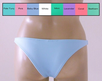 Brazilian Bikini Bottom in White, Pink, Baby Blue, Mint Green, Lavender, Coral, Turquoise in S-M-L-XL