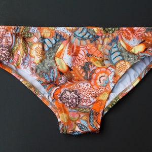 Mens Swim Brief Swimsuit in Regular or Low Rise in Rainforest Print image 1