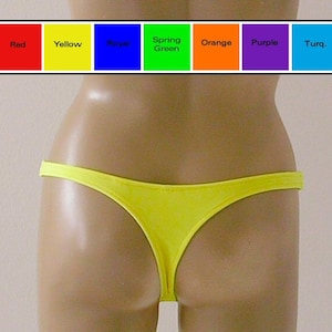 Thong Bikini Bottom in Royal Blue, Red, Purple, Orange, Turquoise, Yellow, Green in S.M.L.XL image 1