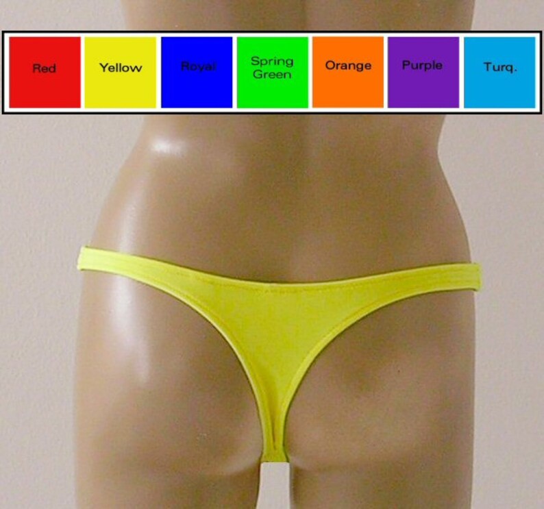 Thong Bikini Bottom in Royal Blue, Red, Purple, Orange, Turquoise, Yellow, Green in S.M.L.XL image 1
