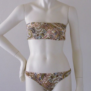 Bandeau and Brazilian Bikini Bottom in Regency Paisley Print in S.M.L.XL.