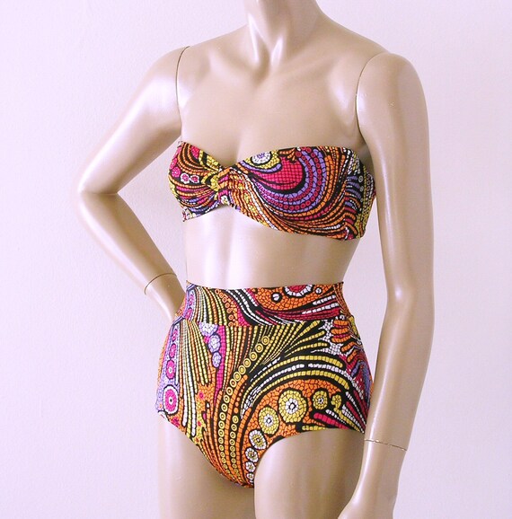strapless high waisted bikini