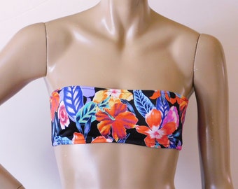 Strapless Bandeau Bikini Top in Honolulu Floral Print