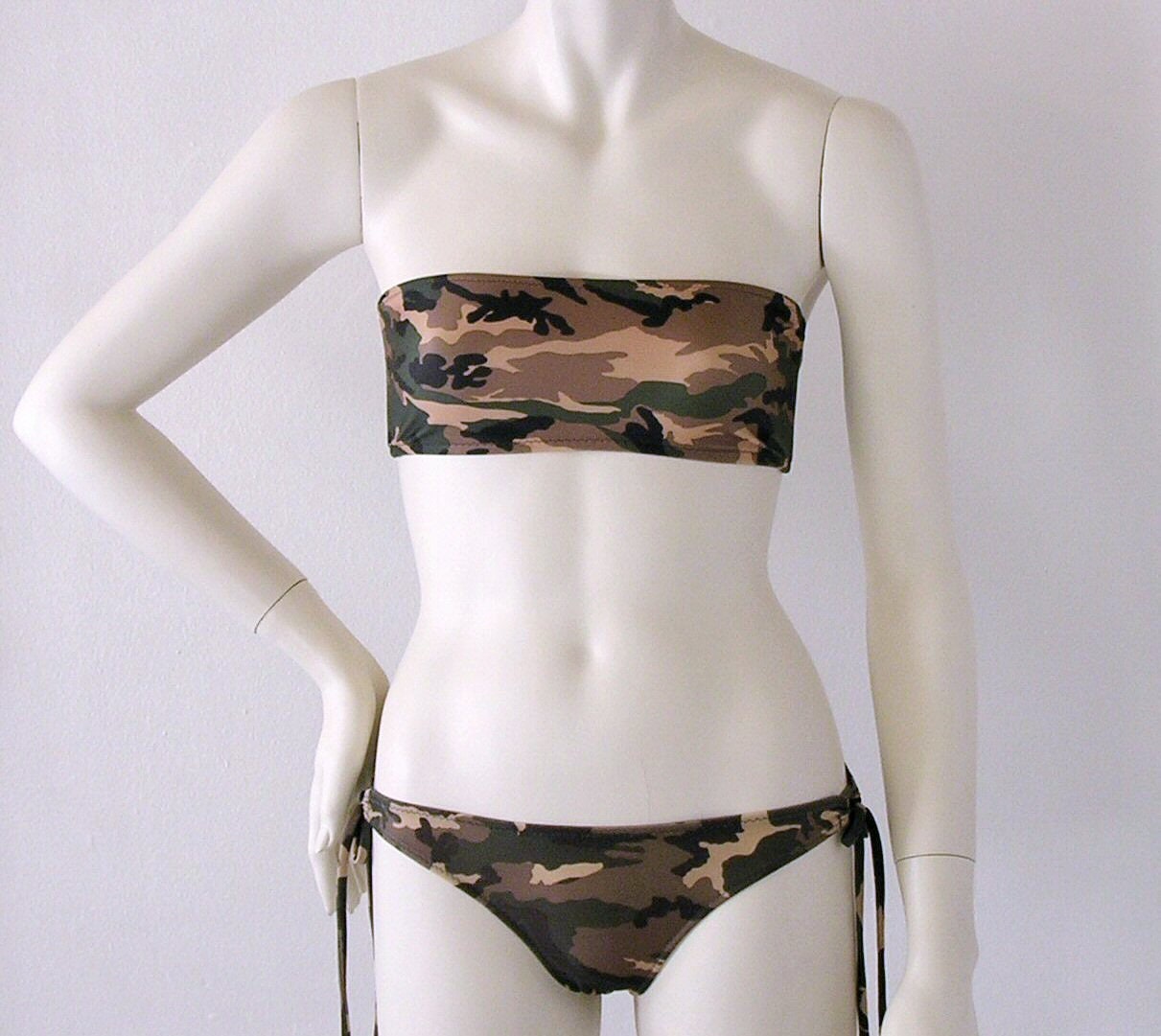 strapless tie bikini top