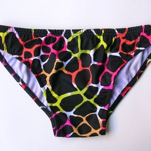 Mens Low Rise Swim Brief Swimsuit in Wired Giraffe Print