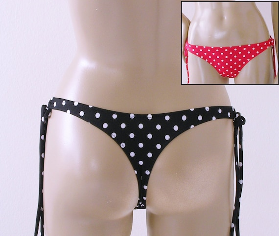 red polka dot bikini bottoms