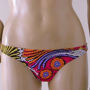 Thong Bikini Bottom in Mosaic Print in S-M-L-XL