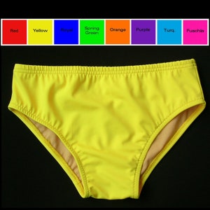 Mens Swim Brief Swimsuit in Red, Yellow, Blue, Green, Orange, Purple, Turquoise, Fuschia