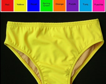 Mens Swim Brief Swimsuit in Red, Yellow, Blue, Green, Orange, Purple, Turquoise, Fuschia