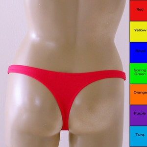 Thong Bikini Bottom in Royal Blue, Red, Purple, Orange, Turquoise, Yellow, Green in S.M.L.XL image 4