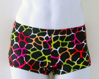 Mens Low Rise Square Cut Swimsuit in Wired Giraffe Print