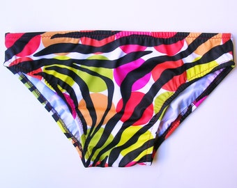 Mens Low Rise Swim Brief Swimsuit in Miro Zebra Print