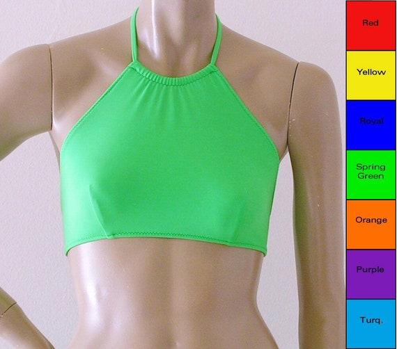 yellow high neck bikini top
