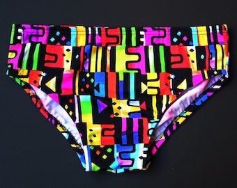 Mens Swim Brief Swimsuit in Regular or Low Rise in Jazz Print