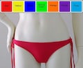Keyhole Tie Bikini Bottom in Royal Blue, Red,  Purple, Orange, Yellow, Green, Turquoise, Fuschia in S-M-L-XL