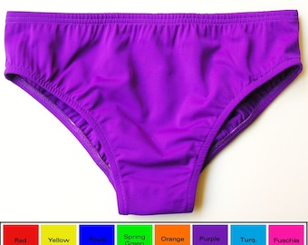 Mens Swim Brief Swimsuit in Red, Yellow, Blue, Green, Orange, Purple, Turquoise, Fuschia