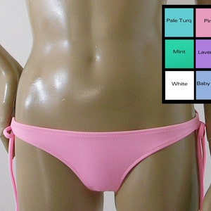 Keyhole Tie Bikini Bottom in Pink, White, Baby Blue, Lavender, Mint, Coral, and Pale Turquoise S-M-L-XL