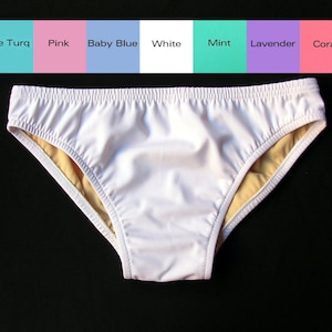 Herren Low Rise Swim Brief Badeanzug in Baby-Blau, Lavendel, Koralle, Pink, Minzgrün, Weiß, Türkis